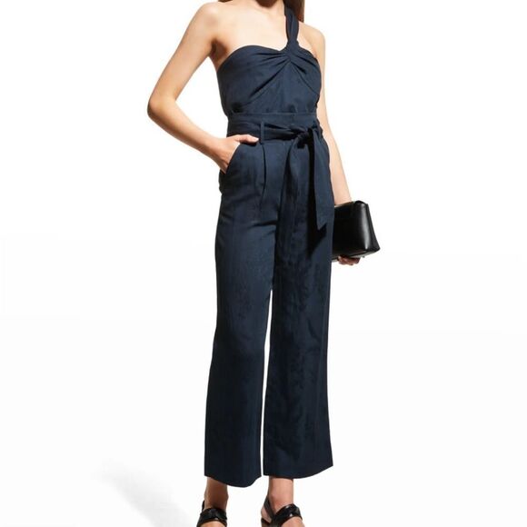 Veronica Beard Belinda Jacquard Linen One Shoulder Strap Blue NWT size 8 $328 - Picture 11 of 11